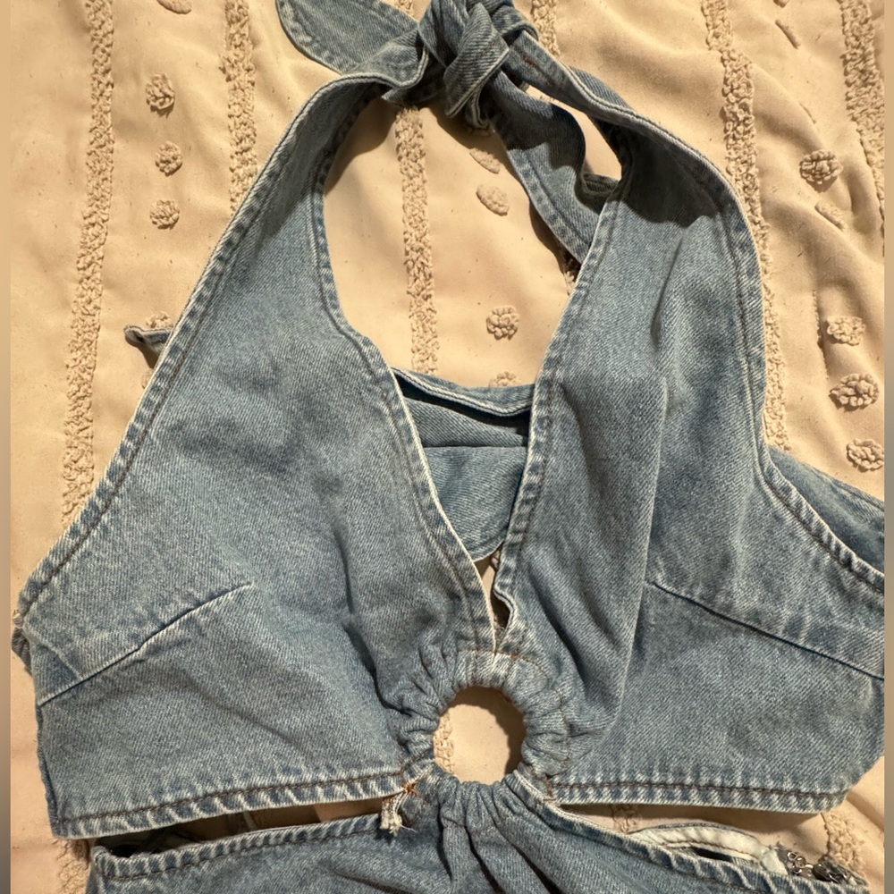 Emory Park Blue Halter Mini Dress - Picture 3 of 7